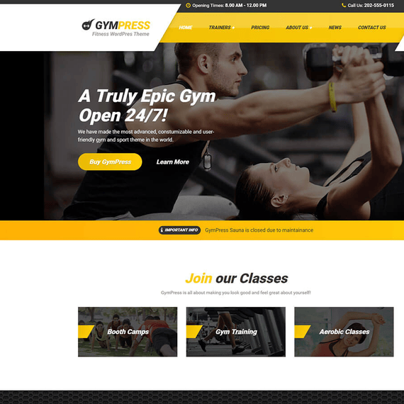 GymPress PT - Multipurpose WordPress Theme