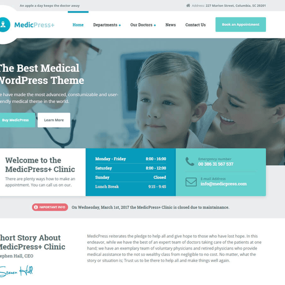 MedicPress PT - WordPress Theme