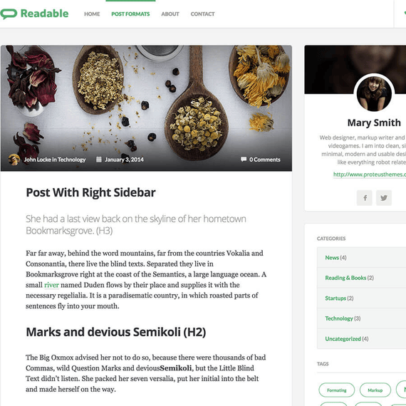 Readable - Blog WordPress Theme