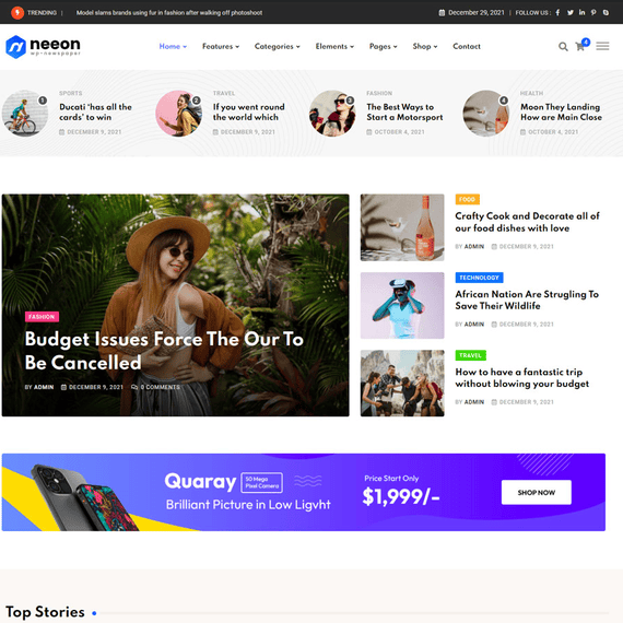 Neeon - WordPress News Magazine Theme