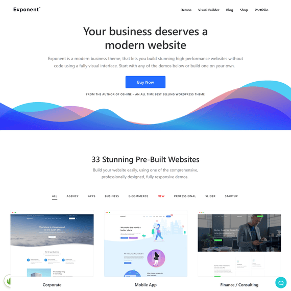 Exponent - Modern Multi-Purpose Business WordPress Theme